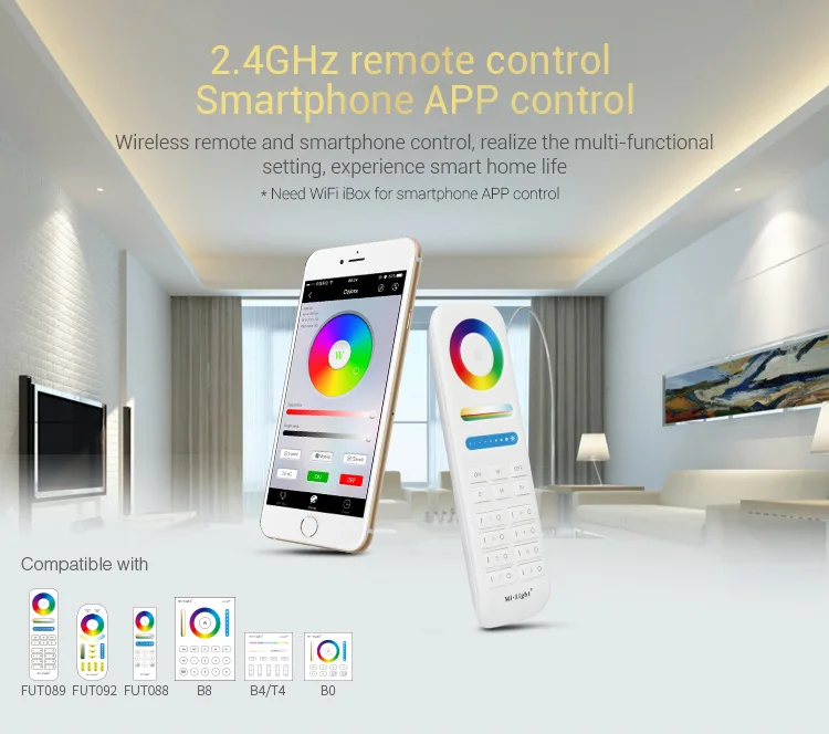 DC12 ~ 24V Mi светильник RGBW Светодиодная лента управления ler Max Putout 15A 2 4G приложение для