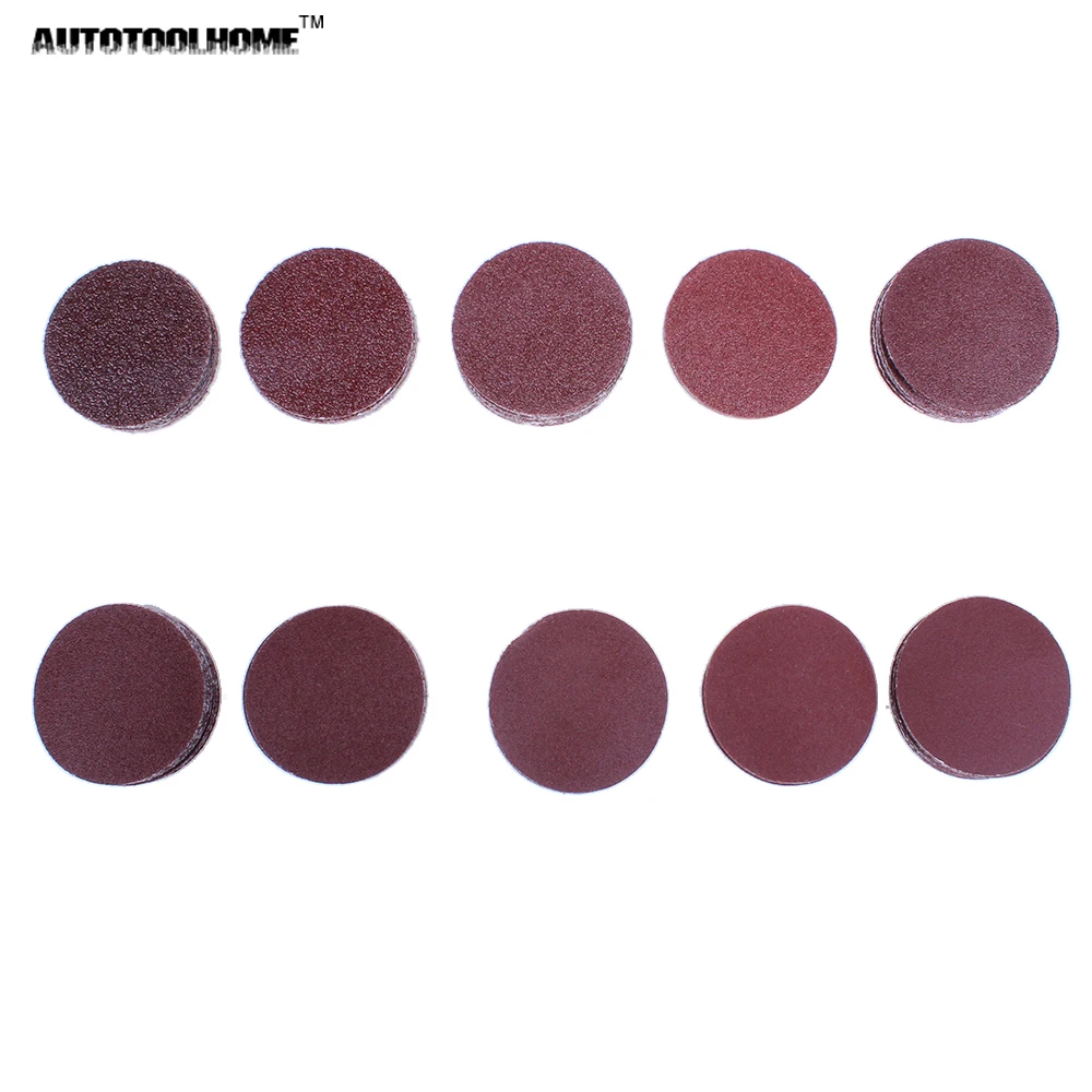 AUTOTOOLHOME 100 шт 50 мм шлифовальный диск 40 400 зернистая бумага с 2 дюймовым абразивным