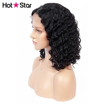 

Malaysian Deep Wave Lace Front Wig For Black Women Hot Star Short Human Hair Bob Wigs Pre Plucked Hairline Remy Human Hair Wigs