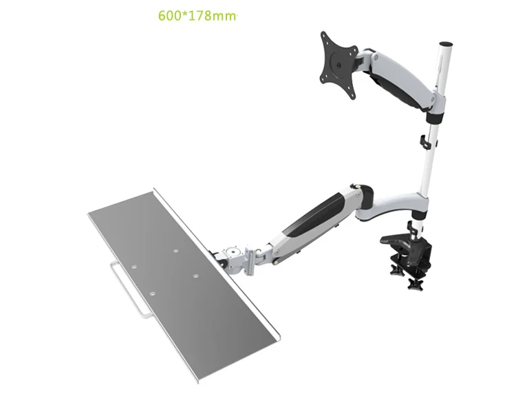 Держатель с пневматической пружиной настенное крепление алюминий Sit-Stand 1"-27" держатель ЖК-монитора+ держатель клавиатуры Full Motion Stand Кронштейн регулируемый