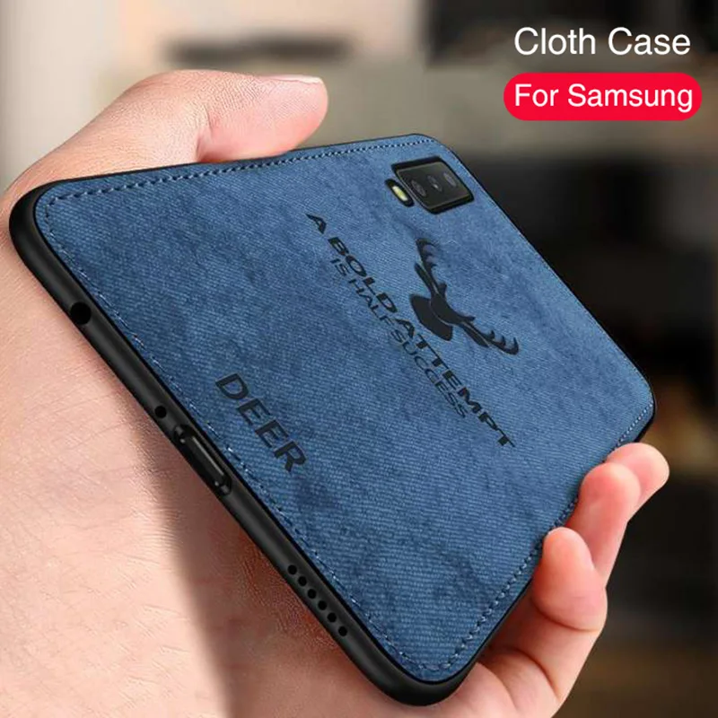

Deer Case For Samsung Galaxy A50 A70 A80 A90 A40 A30 A20 M20 Cloth Fabric Cover For Samsung S10 S9 S8 Plus A7 A6 A8 J6 J4 2018