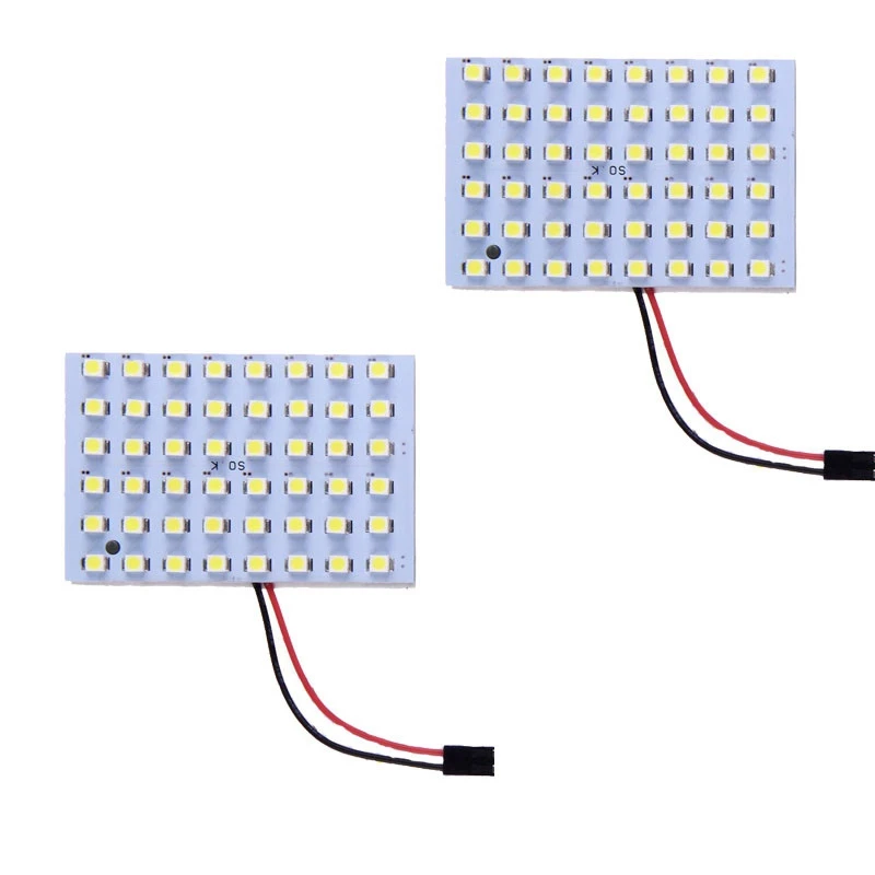 2x салон автомобиля транспортного средства Панель света 48 SMD светодиодный T10 Уникальные привлекательные футуристическая купольная лампа белый@ 11116