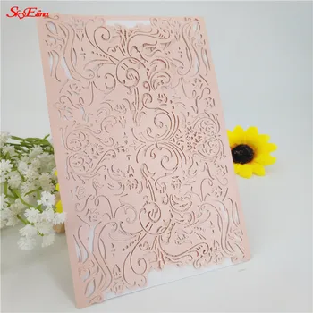 

Sky Elina 100pcs Laser Cutting Luxury Invitations Paper Card Wedding party decoration Invitation Supplies 7zSH073