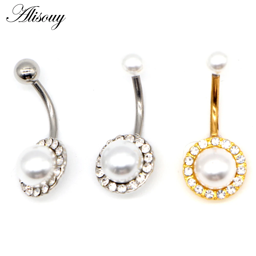 Alisouy Sexy Dangle Navel Belly Button Rings Belly Navel Piercing Surgical Steel Belly Dance 