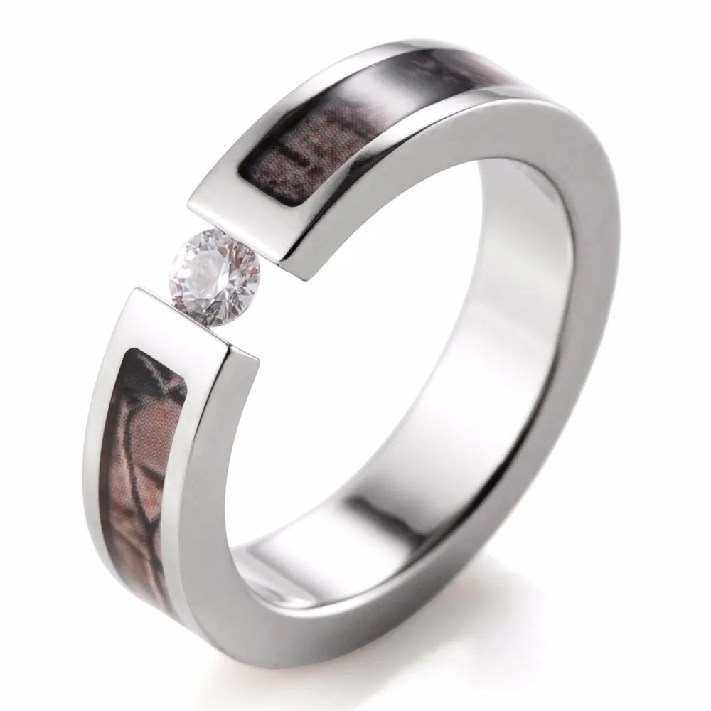 fashion women ring titanium tension set cz crystal real tree camo ring for women engagement wedding band - Camo Wedding Ring Set fashion women ring titanium tension set cz crystal real tree camo ring for women engagement wedding band - Camo Wedding Ring Set