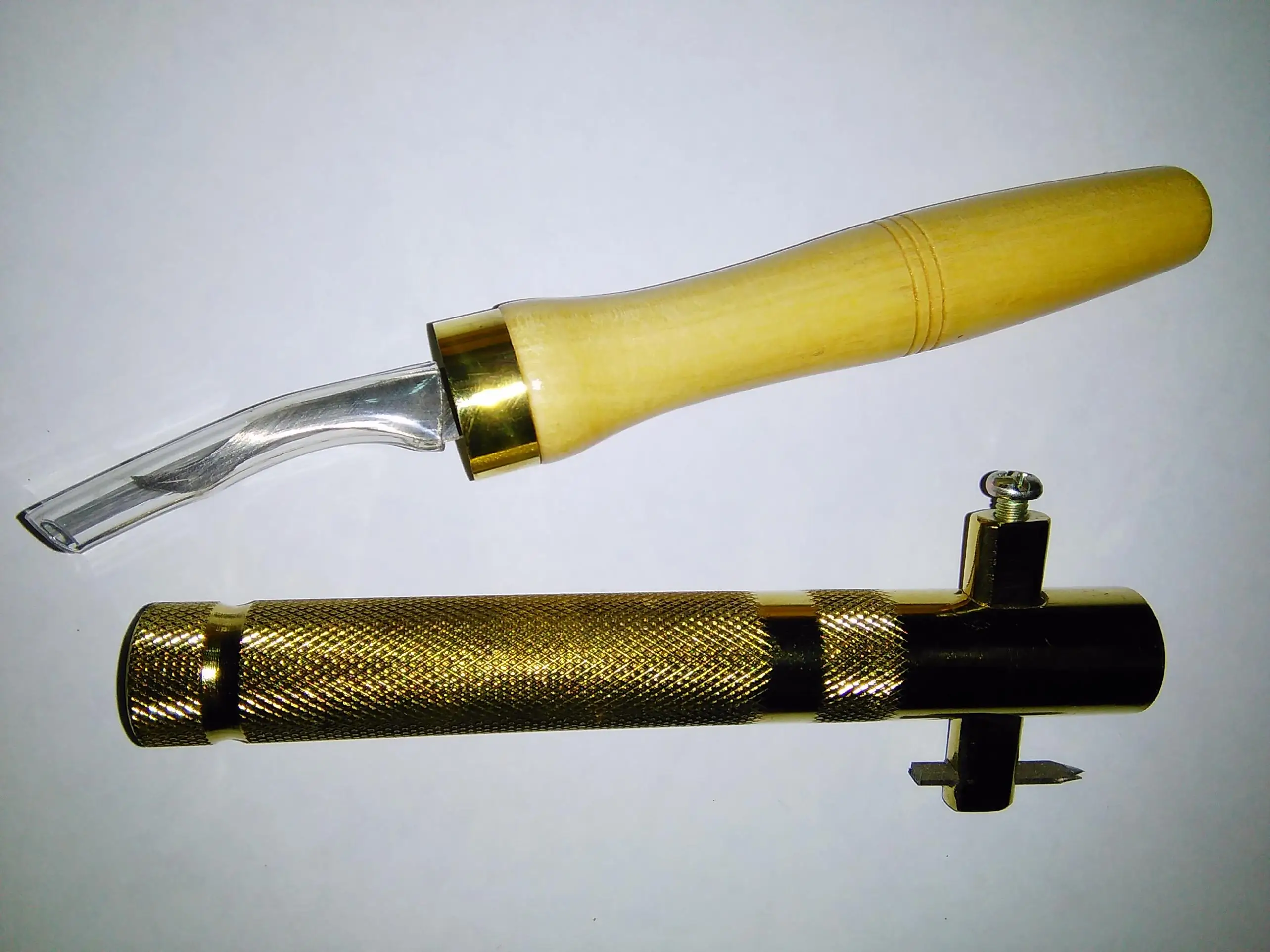 2 PCs Cello luthier tools inlcuiding inlay tool and Cello brass