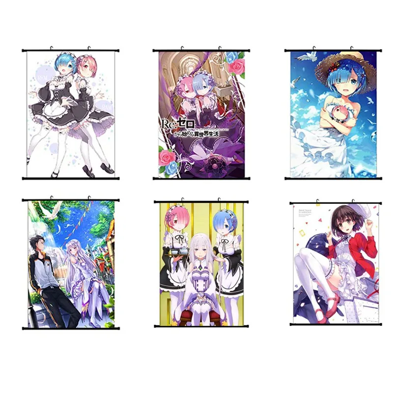 Картина из японского аниме Re: Zero start Life In other World настенный плакат на холсте 20*30