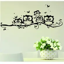 Super Deal cartoon decals wall art diy children sticker Kids Vinyl Art Cartoon Owl Butterfly Wall Sticker Decor Home Decal XT