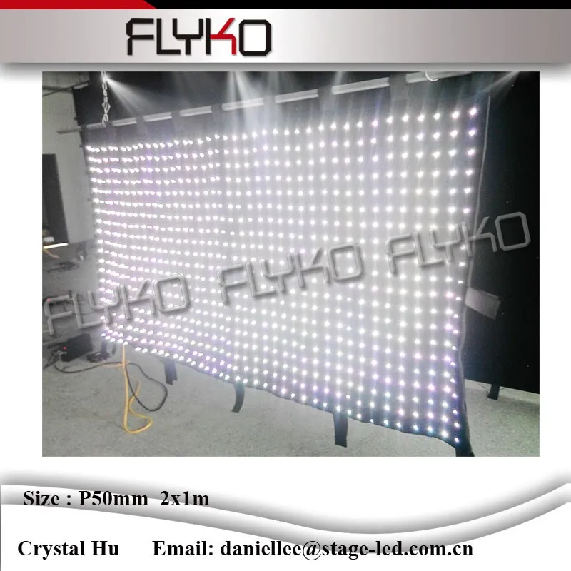 

High resolution full color led video / advertising curtain display P50mm 2x1m