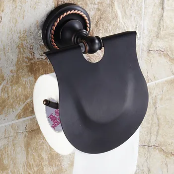 

Top quality Wall Mounted Black Finish copper Bathroom Accessories Paper Holder Toilet paper holder accessories