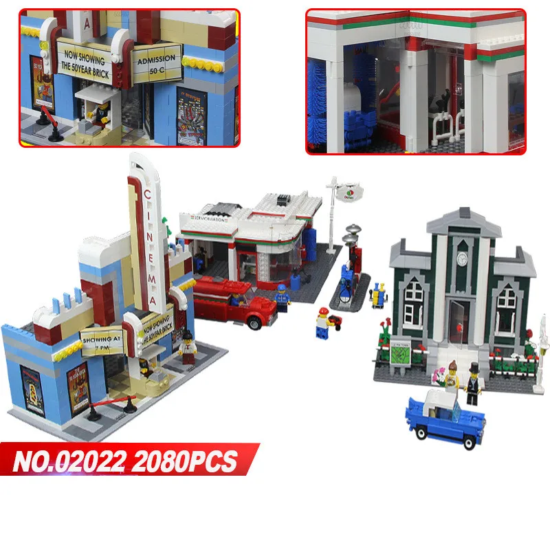 

02022 2080pcs City 50th Anniversary Town Building Blocks Bricks Educational Toys for Children Gifts Compatible 10184 Gifts