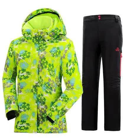 Женская лыжная куртка+ лыжные штаны Pelliot зимняя Лыжная одежда качественная водонепроницаемая ветрозащитная куртка. Защита от ультрафиолета - Цвет: color5