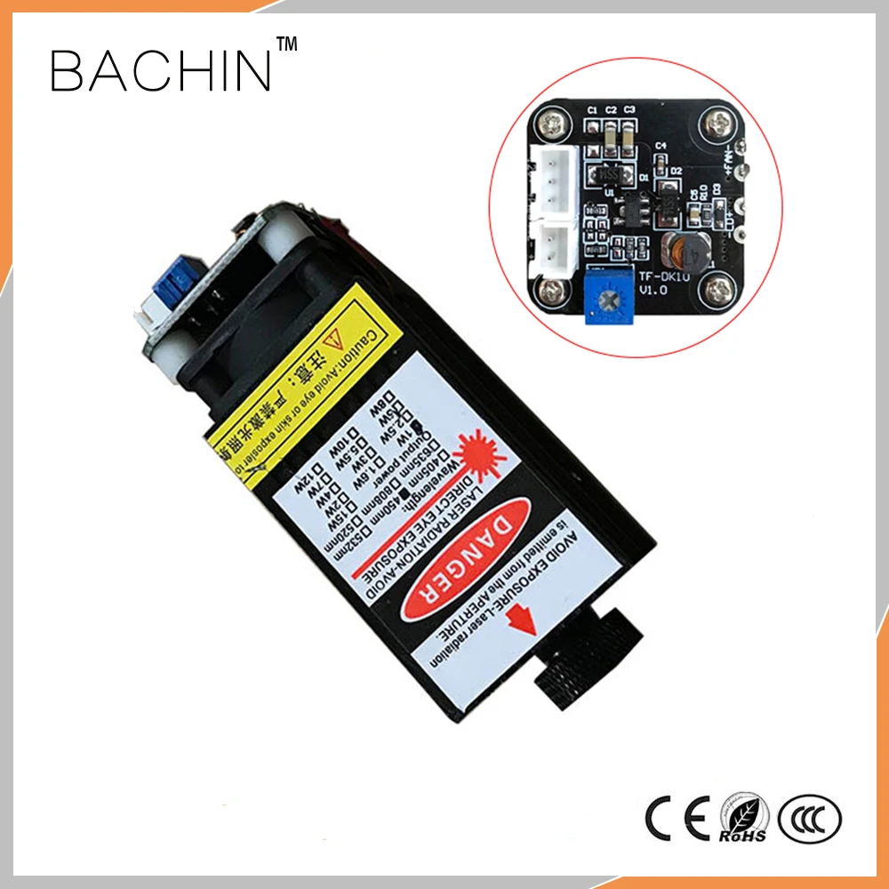 

500mW 405nm PWM Laser Module Laser Cutter Head Focusable Blue Violet Light High Power Laser CNC Laser Engraving Machine Parts