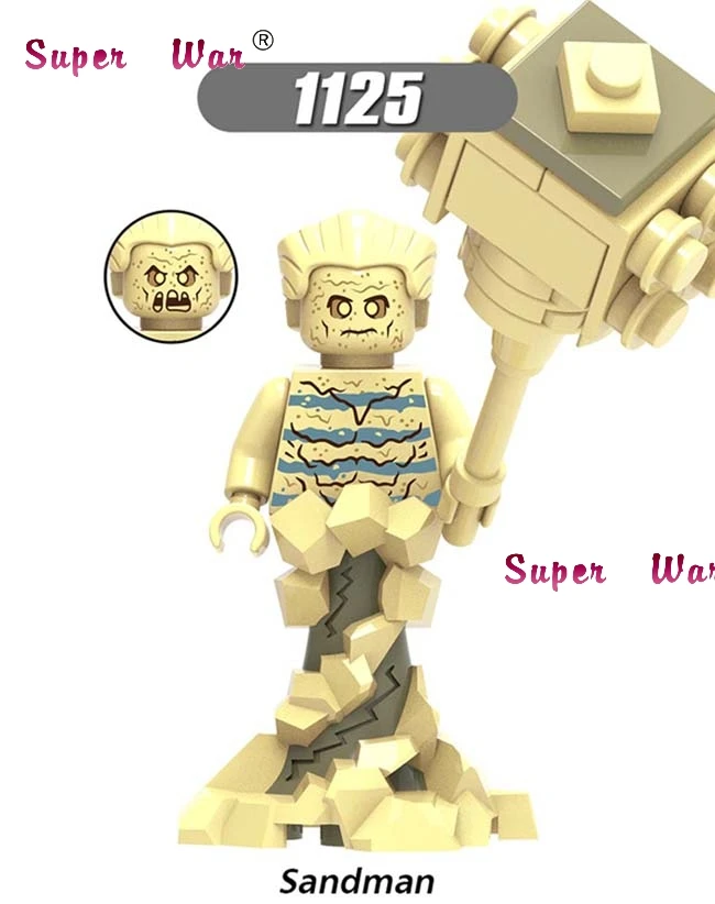 

50pcs Marvel Movie Sandman Spiderman Ultimate Gwen Deadpool Venom Noir Gwen scorpion Figures building block for children toys