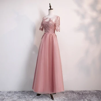 

Summer Bridesmaid Dresses 2019 Wedding Party Dress Made Of Tulle Applique Long Sister Of The Bride Dresses Gown Fiesta TS1265