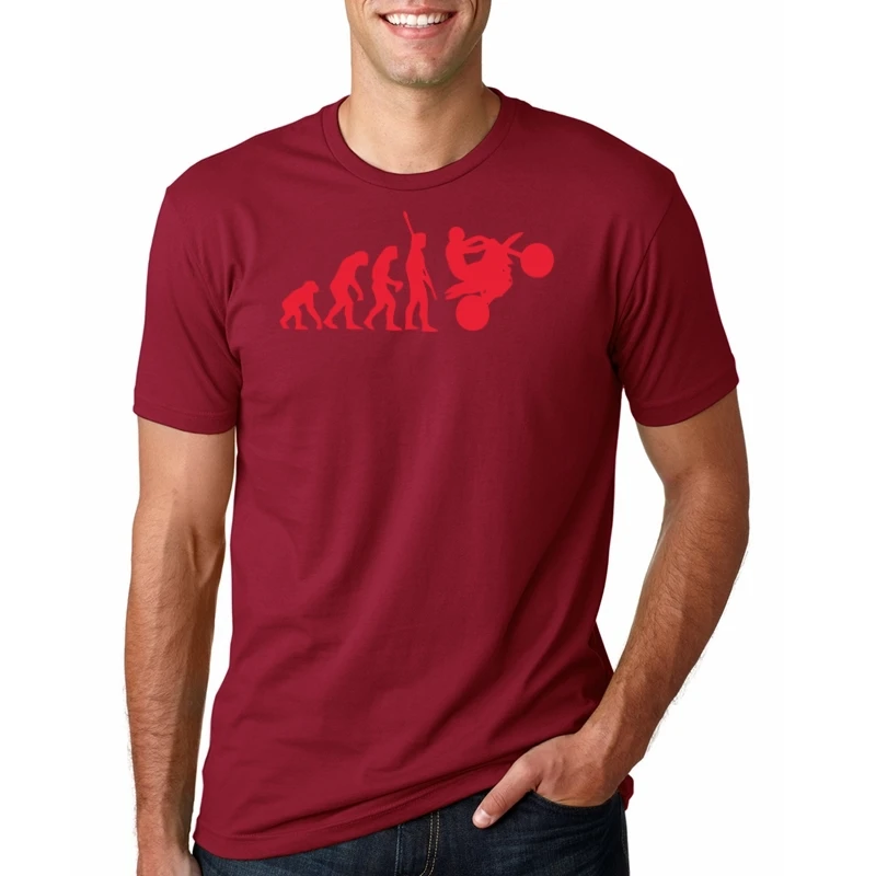 Мода человека Dirtbike Эволюция Забавные футболки для мужчин супер мотоцикл гоночный автомобиль футболка с рисунком на заказ подарок отца KTM хип хоп футболки