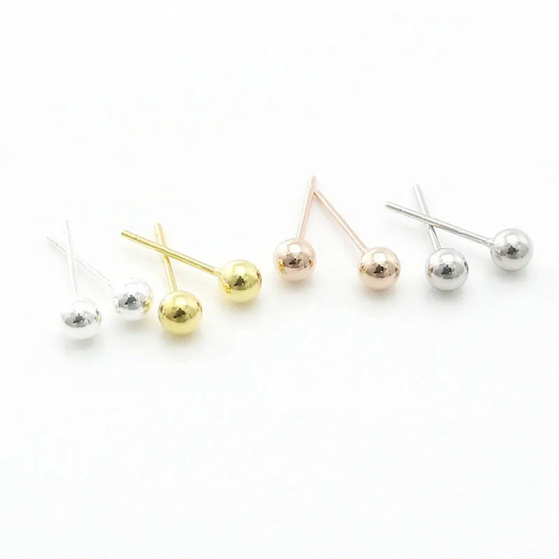 

10pcs 925 Sterling Silver Gold Platinum 3mm Ball Head Pins for Jewelry Making Needles with Bead Earring Stud Findings Ornament