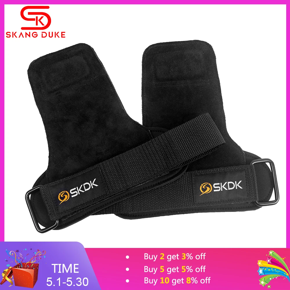 1 Pair Weight Lifting Gloves Gym Grips Adjustable Padded Wrist Wraps Support Palm Protector Heavy Duty Straps Bodybuilding