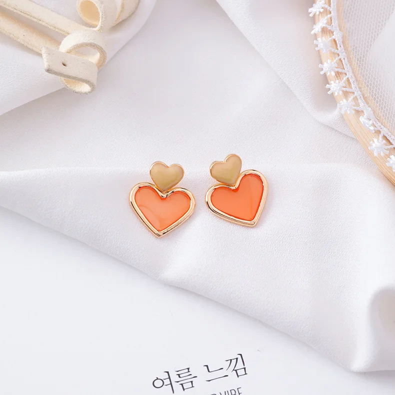 Корейский дизайн модные ювелирные изделия любовь капли масло милые серьги-гвоздики прозрачный имитация акриловые серьги для женщин подарок