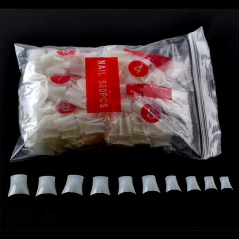 

500Pcs Nail Art Wide Short False Nail Tips Fake Nails Manicure Artificial Nails