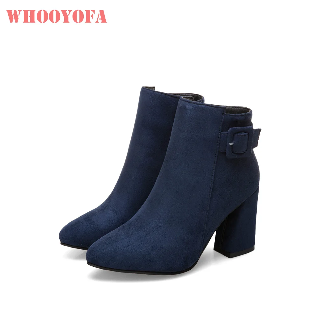 

Sale Brand New Winter Mature Yellow Black Women Nude Ankle Boots Fashion Lady Formal Shoes WG312 Plus Big Size 33 10 43