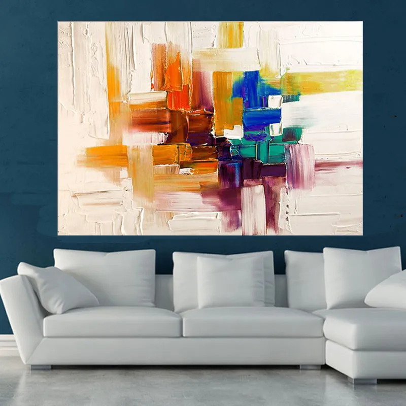 Us 594 40 Di Scontodipinto A Mano Su Tela Modernismo Astratto Colori Tavolozze Pittura Di Arte Per La Camera Da Letto Soggiorno Decor In Pittura E