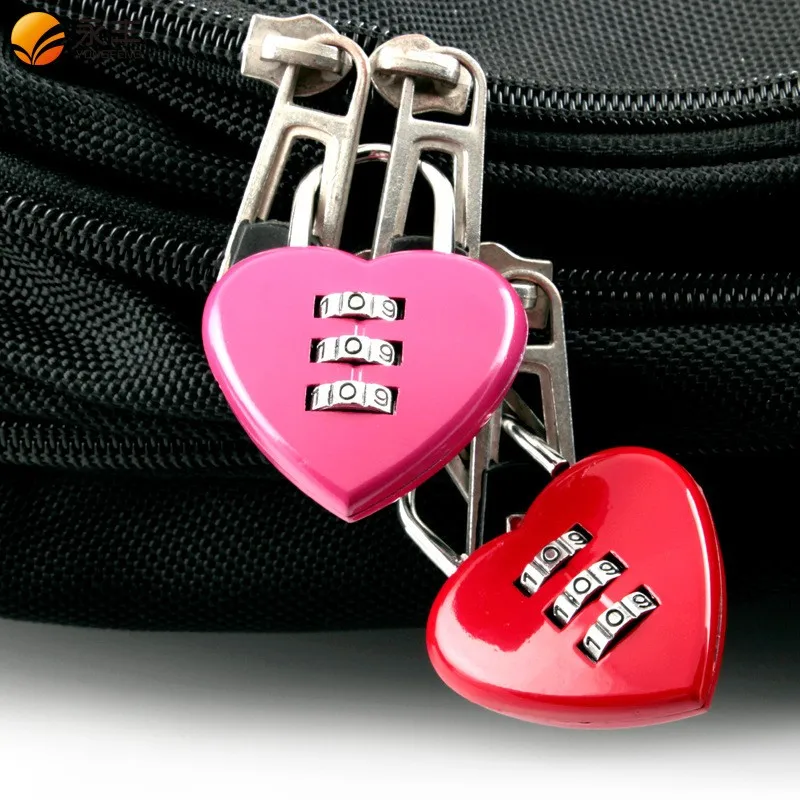 

Color mixed batch GS-013C heart lock, lock, case lock, mini zinc alloy, code lock, cartoon pattern customization.