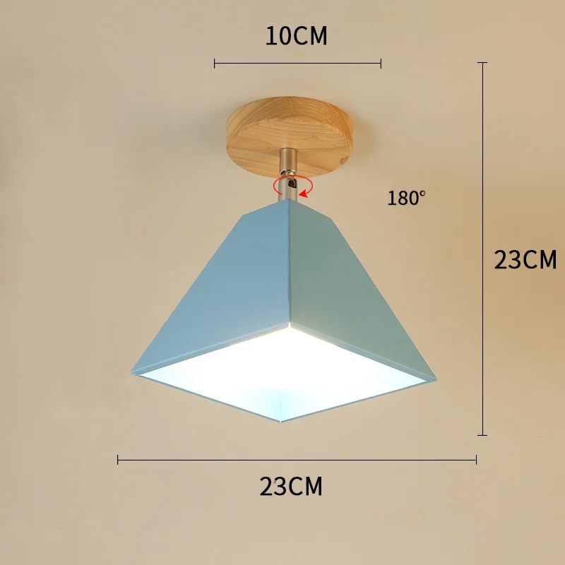 Современный потолочный светильник скандинавский плафон светодиодный потолочный светильник цветной плафон квадратный светильник для столовой кухни Lampara Techo - Цвет корпуса: 09
