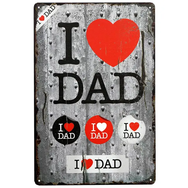 Happy Father&rsquo;s Day Sign Dad Hero Wall Sticker Poster Metal Tin Sign