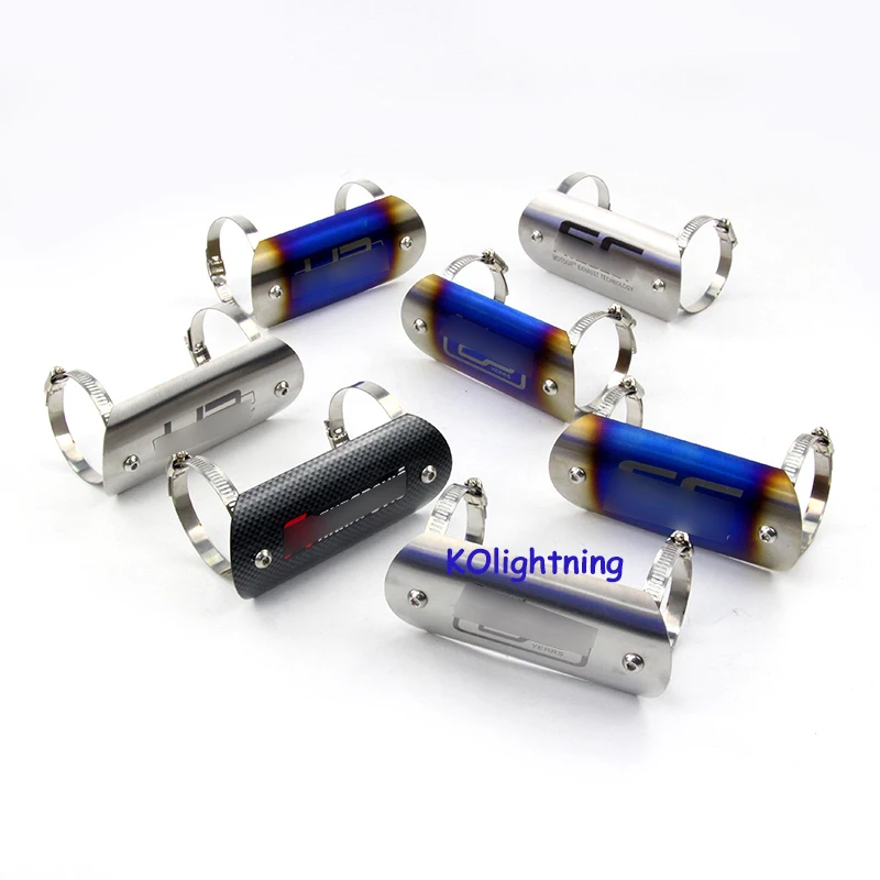 

141 x 63MM Motorcycle Exhaust Middle Mid Link Connecting Pipe Protector Heat Shield Cover Stainless Steel Anti-Scalding Shell