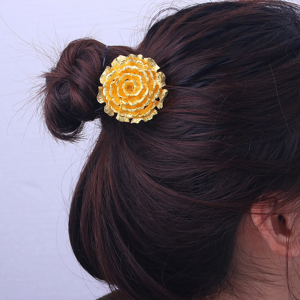 Ethlyn Таиланд Индийский Золотой цвет цветок палочки для волос головной убор Набор заколок для волос ювелирные изделия Юго-Восточной Азии Аксессуары