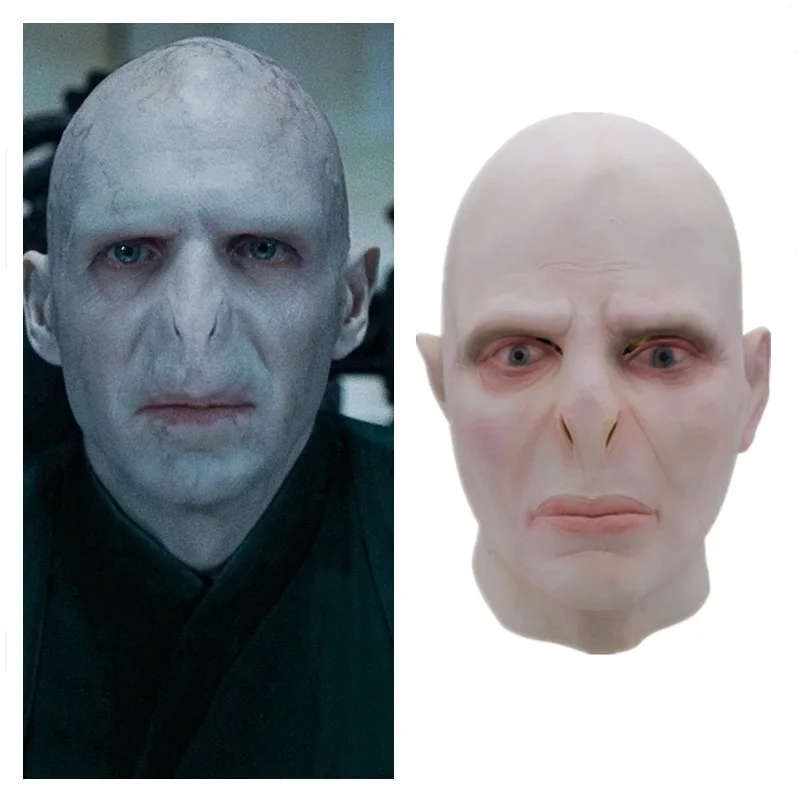 

Harry Potter Lord Voldemort Latex Masks Masquerade Inverse Boss Death Eaters Leader Cosplay Scary Full Head Magician Mask