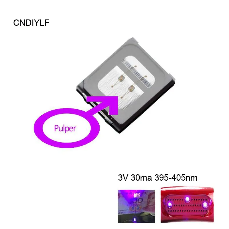 Новое поступление 0,1 W UV 2835 Smd светодиодный 3V 30mA Быстрая 50 шт./лот