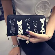 2016 Fashion Women Wallet Genuine Leather Women Wallet Cat Women Wallet Good Quality Pruse Ladies Women Wallets Female Purse