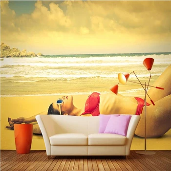 

Modern Wallpaper-3d Background Large Printing 3d Photos Bikini Beauty Bar Wall Papers Home Decor 3d Wallpaper for Living Room