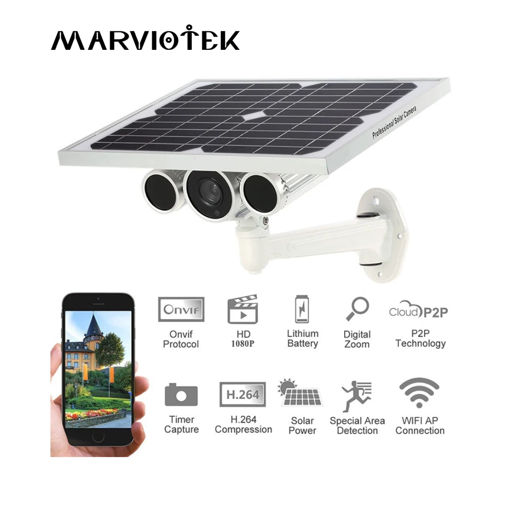 IP Camera Wifi 4G LTE font b Wireless b font Network 1080P Solar Power Surveillance Camera