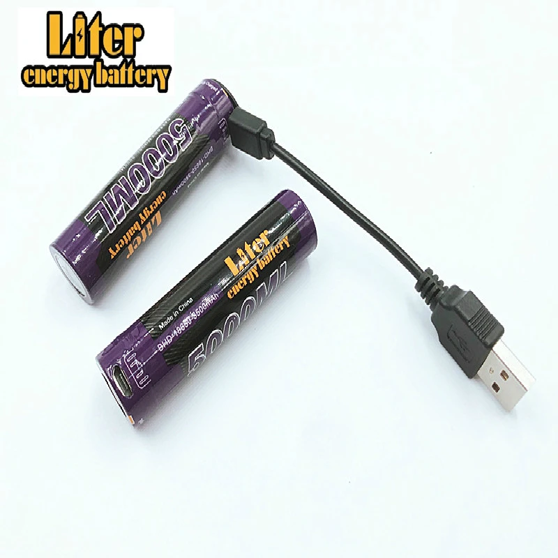 2 шт. 5000 мл USB 18650 3500 мАч 3 7 в литий ионная аккумуляторная батарея +