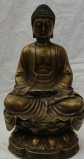

dr524 13 China Chinese Buddhism Copper seat Shakyamuni Amitabha Buddha Statue