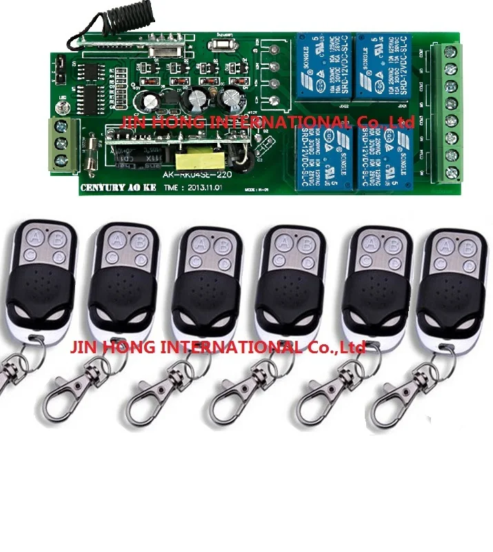

Fr Shipping 85v~260V 110V 220V 240V 4CH RF Wireless Remote Control Relay Switch Security System Garage Doors Gate Electric Doors
