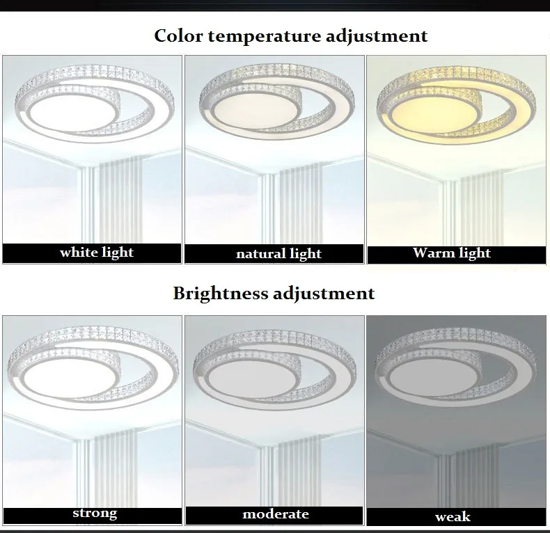 Кольцо Хрустальный акриловый светодиодный потолочный светильник для гостиной, спальни, столовой, дома и бизнеса, затемняющий потолочный светильник