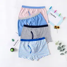 4 шт./упак., детское нижнее белье, детские хлопковые шорты, трусики, трусы с рисунками, дышащие боксеры для подростков, нижнее белье для мальчиков