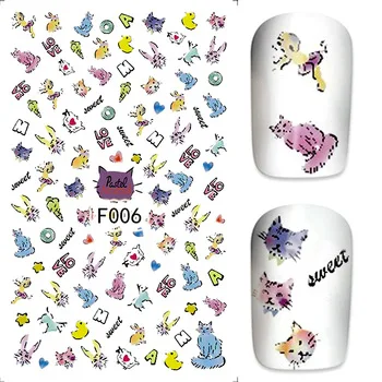 2017 Clothing Pattern Rainbow Twill Creative Designs Nail Stickers French Tips Nail Art  Decorations For Nails Tools #F004-F010