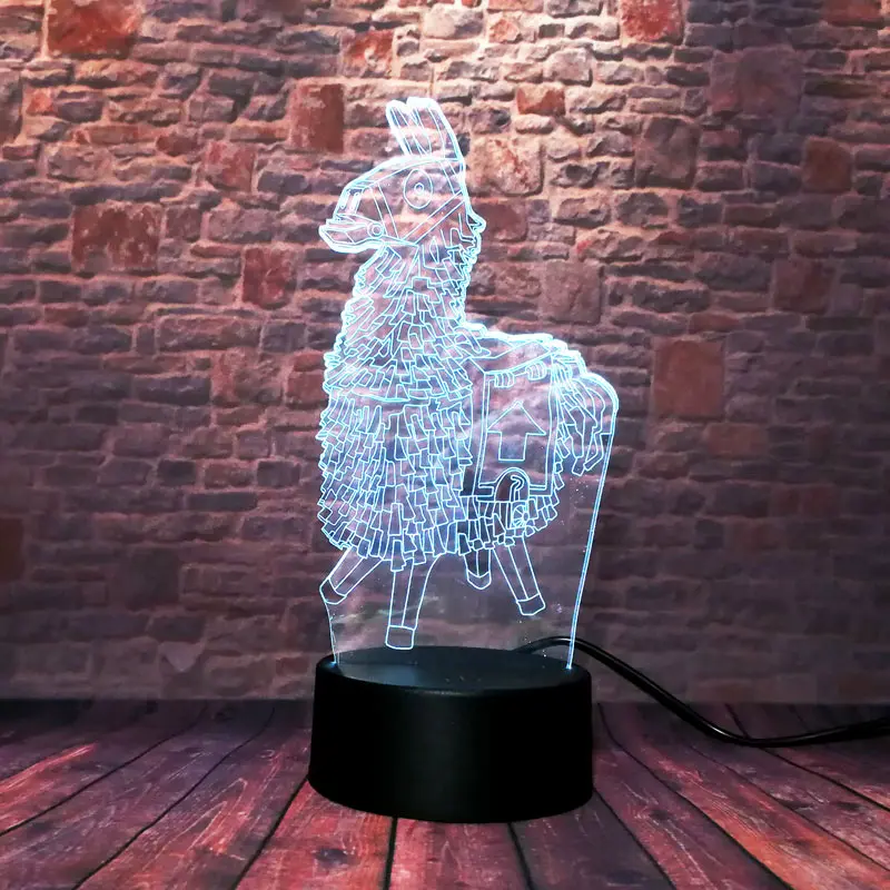  Llama Aniaml Figure 3D Illusion Led Lamp LED 7 Colors Changing Nightlight PUBG APEX Battle Royal Fi
