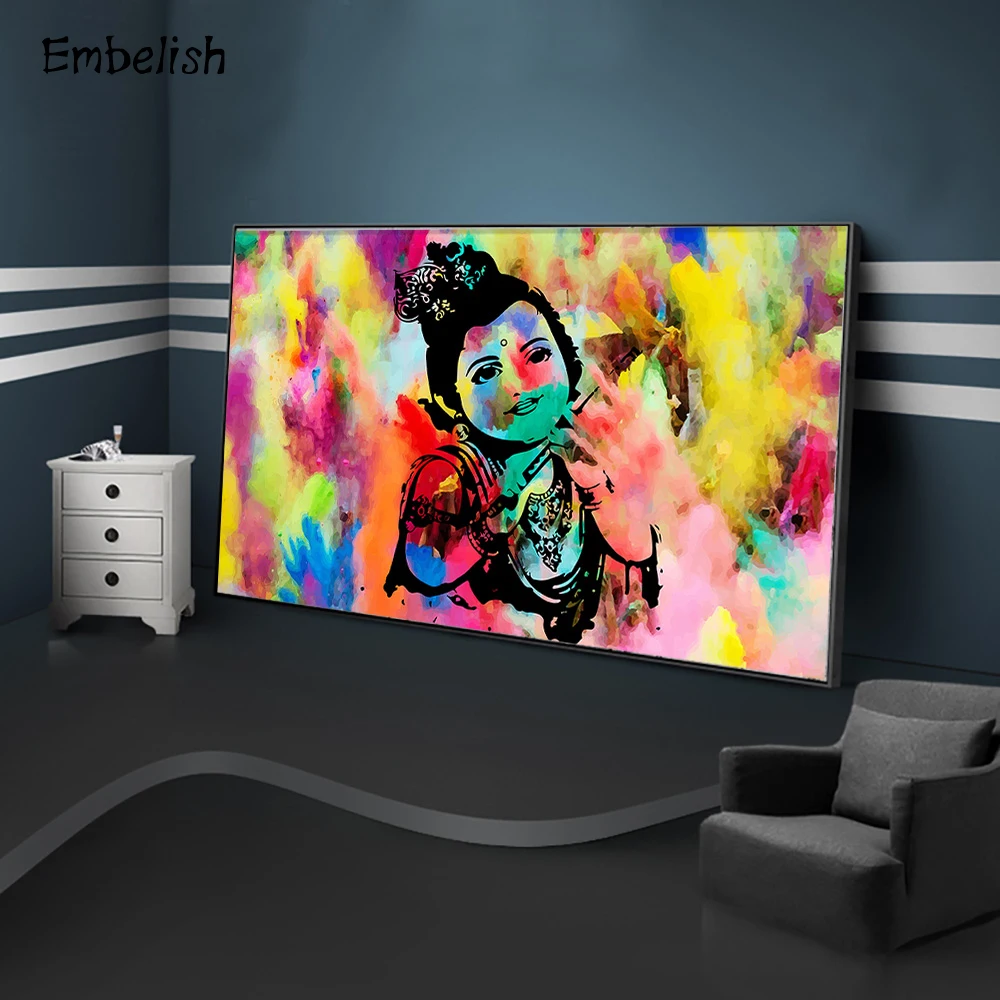 Embelish 1 шт. красочные детские картины Krishna Будды большие настенные художественные