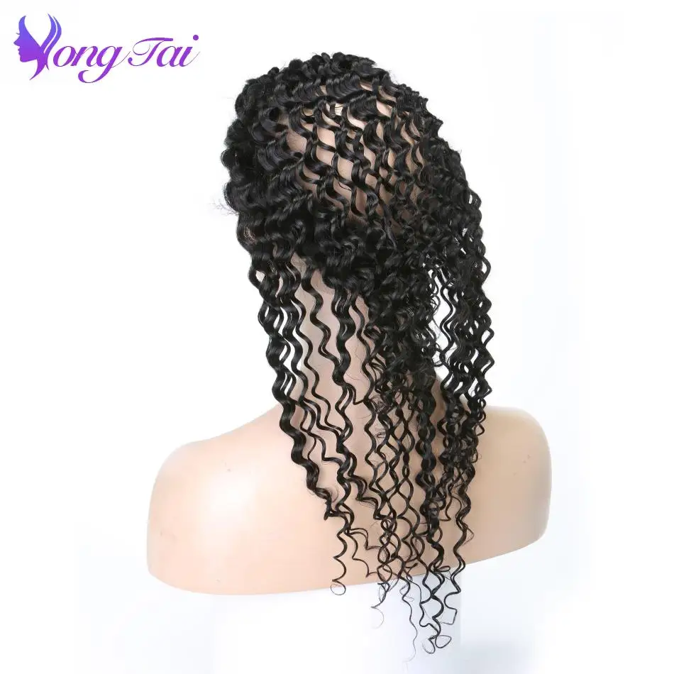 Yongtai Deep Curly 360 Lace Frontal Closure With Baby Hair Brazilian Non Remy Hair Lace Frontal Bleached Free Shipping