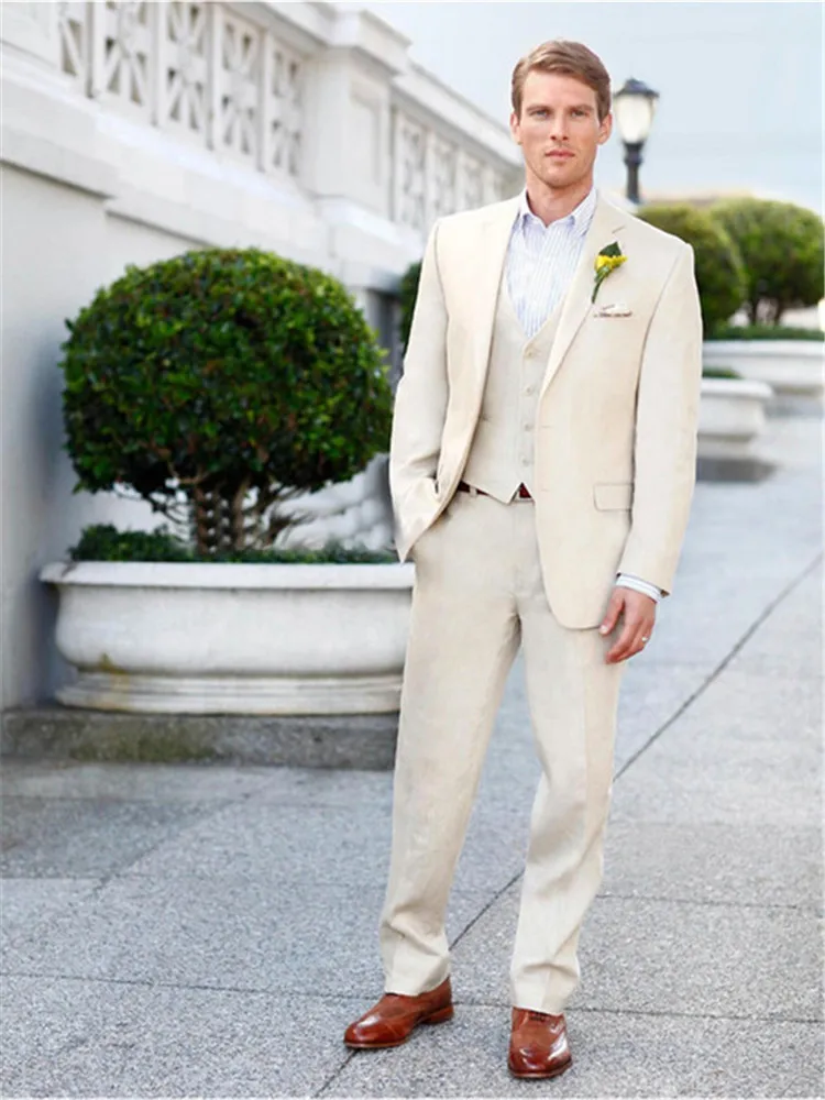 Костюм Homme с отворотом, мужские костюмы, свадебный смокинг/Жених, Свадебные/выпускные костюмы, terno masculino (куртка + брюки + жилет)