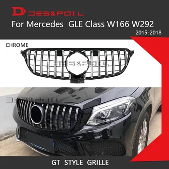 

GT R Grille For Mercedes Benz GLE Class W166 W292 Coupe 4Matic SUV Chrome Front Racing Grill 2015-2018 GLE300 GLE320 GLE350