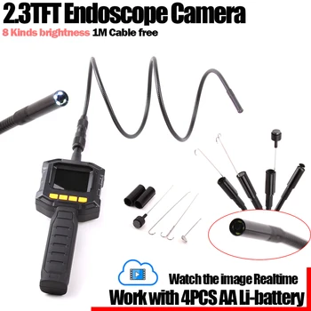 

Free Shipping!2.3" Video Inspection Borescope Endoscope Pipe 8.5mm Camera Snake Scope 1 Meter with free mirror/magnet/hook