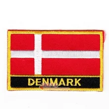 Вышивальные патчи Национальный флаг Дании термонаклейки 8,0x5,0 см Индивидуальные нашивки
