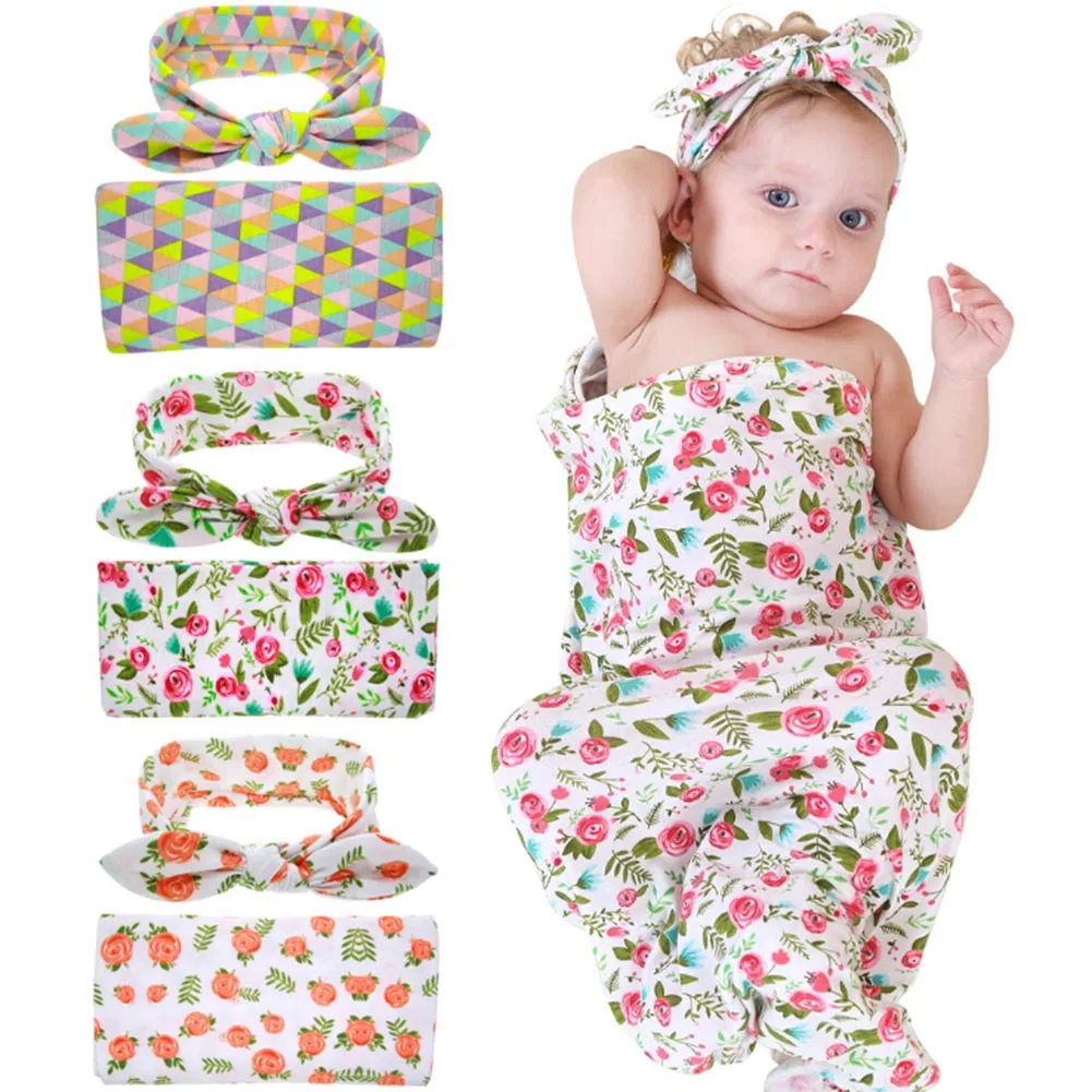 Headband Swaddle Blanket Wrap Newborn Head wrap Swaddle Head band Set